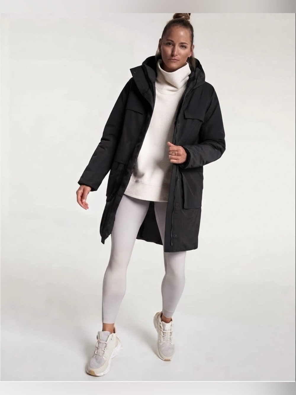 Calia Women's Waterproof Hooded Parka Long Jacket Coat Black - M